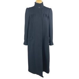 Vintage BENARD Womens (10) Wool Winter Long Coat Black Academia Classic ILGWU